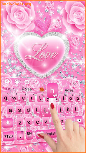 Pink Love Princes Keyboard Theme screenshot