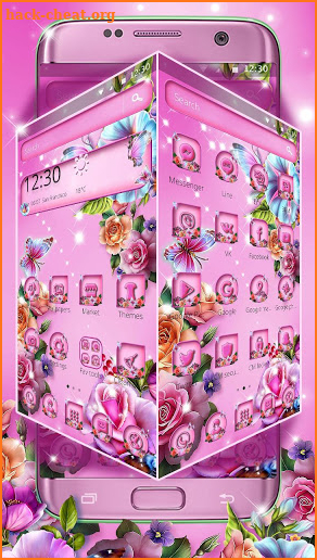 Pink Love Rose Garden Theme screenshot
