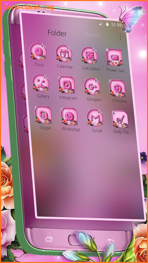Pink Love Rose Garden Theme screenshot