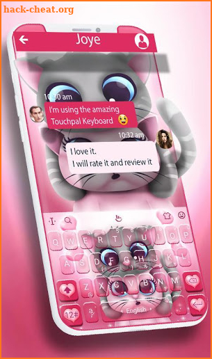 Pink Lovely Cartoon Cat Keyboard Theme screenshot