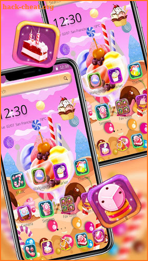 Pink lovely Icecream Theme screenshot