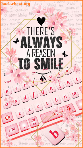 Pink Lovely Quote Keyboard Themes screenshot