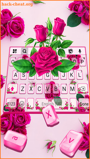 Pink Lovely Roses Keyboard Background screenshot