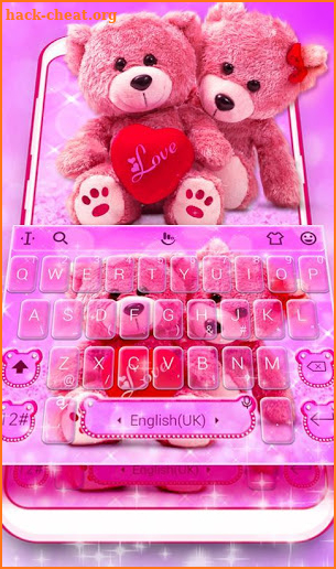 Pink Lovely Teddy Bear Keyboard Theme screenshot