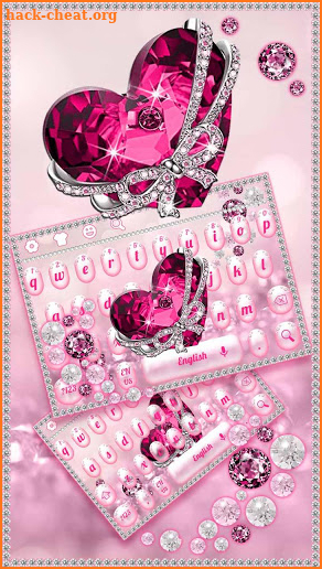 Pink Luxurious Love Diamonds Keyboard screenshot