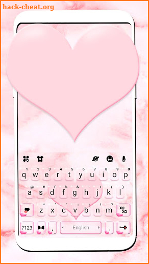 Pink Marble Heart Keyboard Theme screenshot