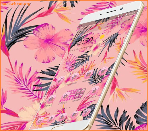 Pink Nation Flower Leaf Theme screenshot