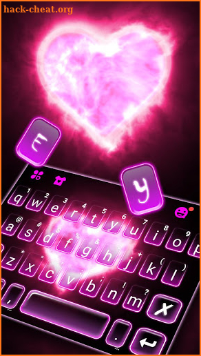 Pink Neon Heart 2 Keyboard Theme screenshot