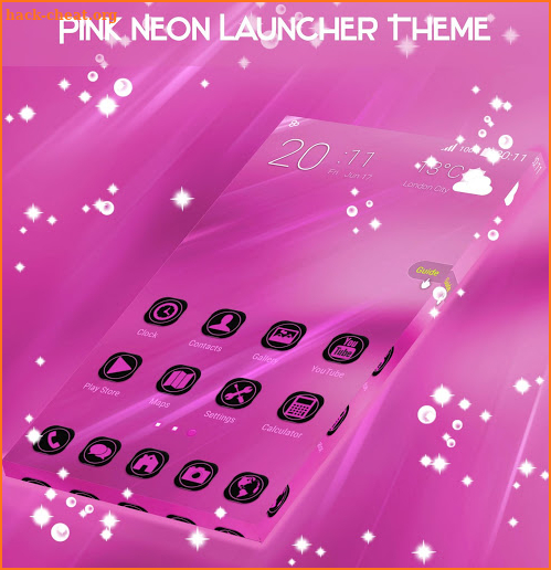 Pink Neon Launcher Theme screenshot