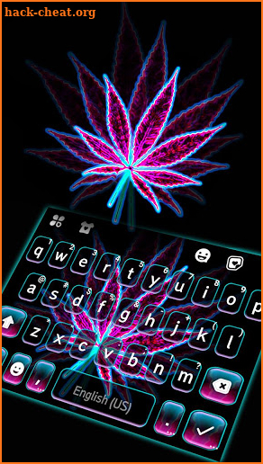 Pink Neon Weed Keyboard Background screenshot