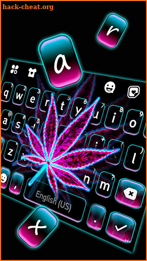 Pink Neon Weed Keyboard Background screenshot