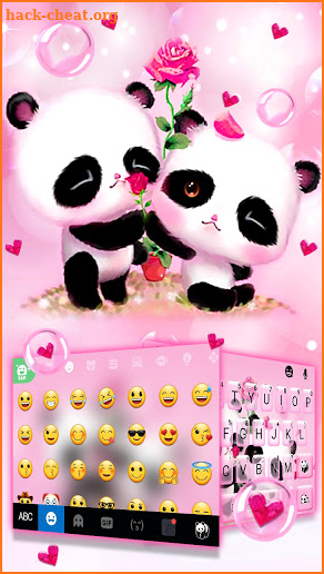 Pink Panda Couple Keyboard Background screenshot
