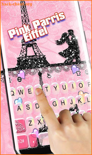 Pink Paris Eiffel Keyboard Theme screenshot