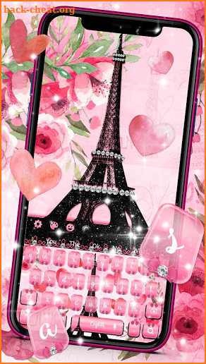 Pink Paris Eiffel Tower Keyboard screenshot