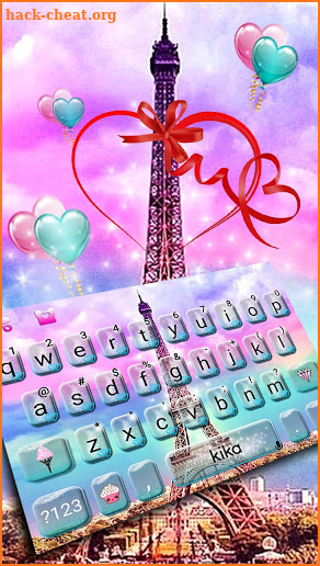 Pink Paris Eiffel Tower love Keyboard screenshot