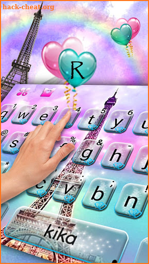 Pink Paris Eiffel Tower love Keyboard screenshot