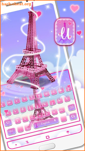 Pink Paris Keyboard Theme screenshot