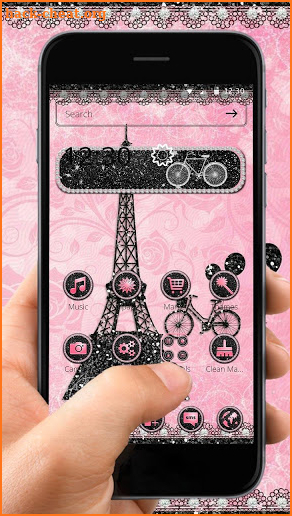 Pink Paris Tower Theme screenshot