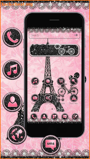 Pink Paris Tower Theme screenshot