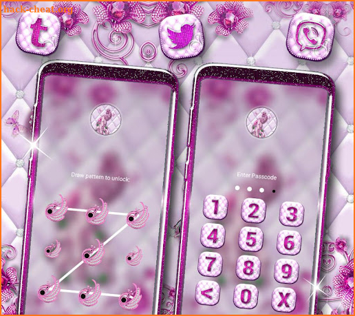 Pink Peacock Diamond Launcher Theme screenshot