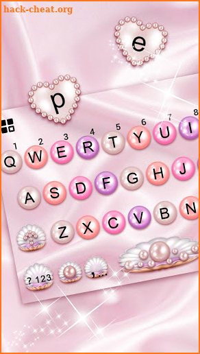 Pink Pearl Luxury Heart Keyboard Theme screenshot