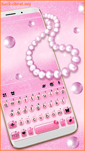 Pink Pearls Bowtie Keyboard Theme screenshot
