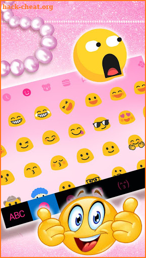 Pink Pearls Bowtie Keyboard Theme screenshot