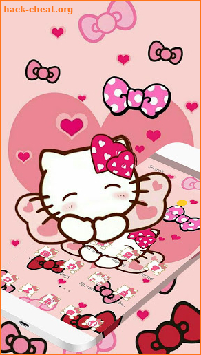 Pink Pretty Kitty Bowknot Theme screenshot