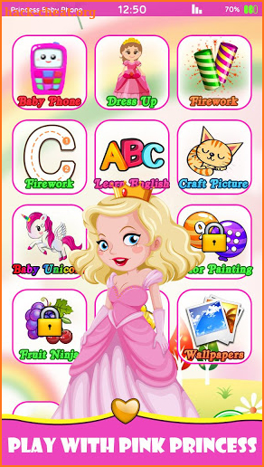 Pink Princess Baby Phone - Cute Baby Unicorn screenshot