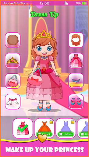 Pink Princess Baby Phone - Cute Baby Unicorn screenshot
