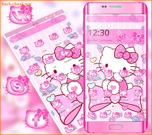 Pink Princess Kitty Theme screenshot