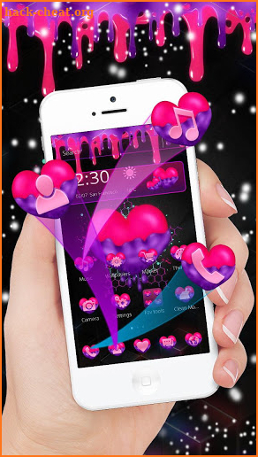 Pink Purple Heart Theme screenshot