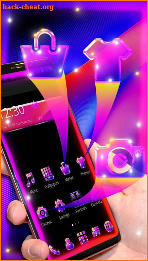 Pink Purple Neon Lights Theme screenshot