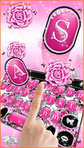 Pink Rose Bow Keyboard Theme screenshot
