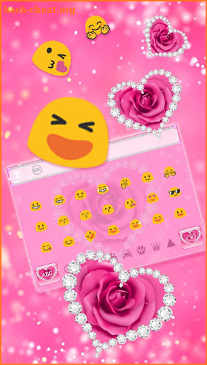 Pink Rose Diamond Keyboard screenshot