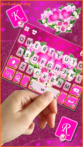 Pink Rose Flower Keyboard Theme screenshot