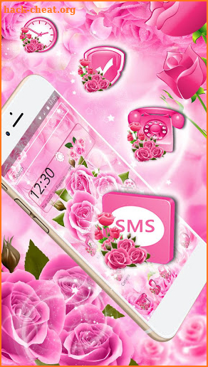 Pink Rose Flower Theme screenshot