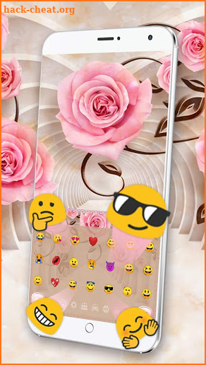 Pink Rose Flower Wallpaper Keyboard screenshot