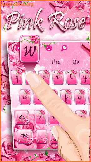Pink Rose Flowers Keyboard screenshot