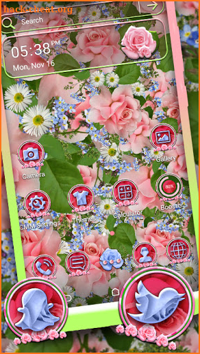 Pink Rose Flowers Theme screenshot