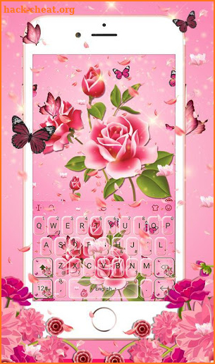 Pink Rose Garden Keyboard Theme screenshot