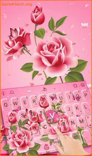 Pink Rose Garden Keyboard Theme screenshot