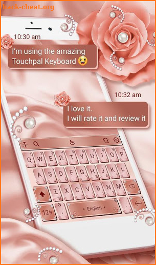Pink Rose Gold Keyboard Theme screenshot