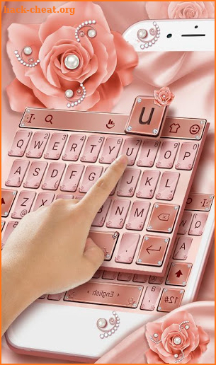 Pink Rose Gold Keyboard Theme screenshot
