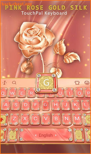 Pink Rose Gold Silk Keyboard Theme screenshot