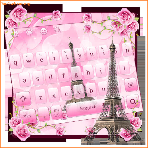 Pink Rose Paris Keyboard Theme screenshot