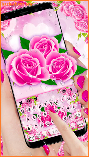 Pink Rose Pedals Keyboard Background screenshot