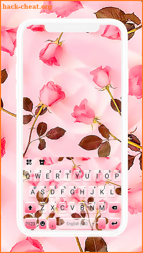 Pink Rose Romance Keyboard Background screenshot