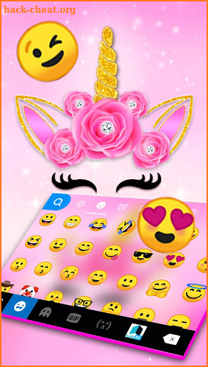 Pink Rose Unicorn 2019 Keyboard Theme screenshot