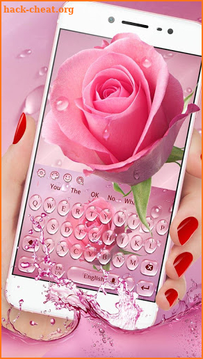 Pink Rose Water Drop Keyboard screenshot